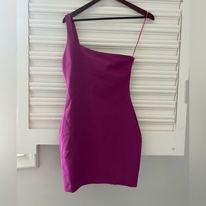 likely one shoulder dress in color clover